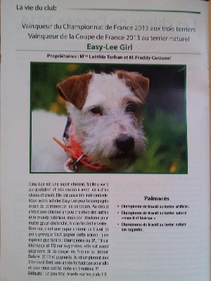 Fearless' Kind - Easy-Lee Girl dans la revue de notre club de race